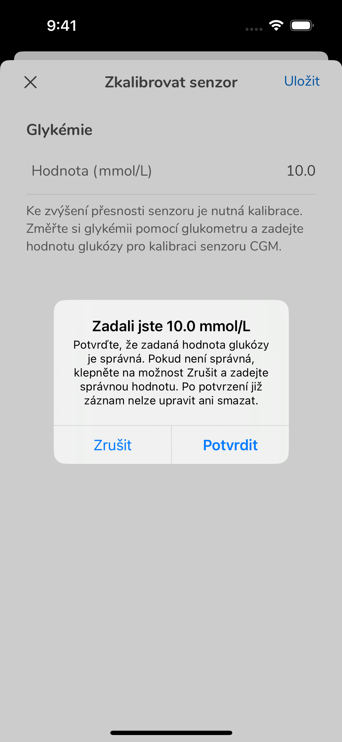 06_05_Calibrate save confirmation_Mmoll
