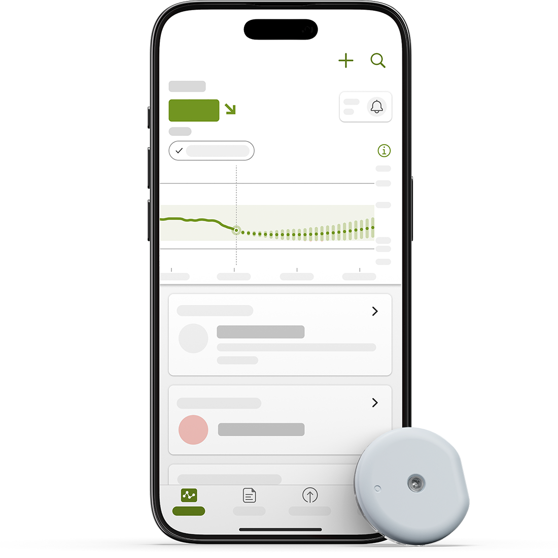 Pro použití je vyžadován chytrý telefon, který není součástí řešení CGM Accu-Chek® SmartGuide.