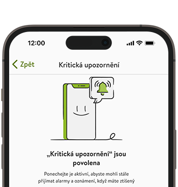  Snímek obrazovky aplikace mySugr zobrazující popis Kritických upozornění.